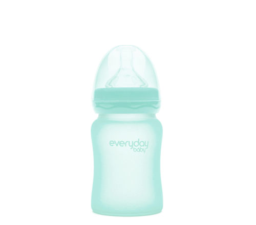 Скляна дитяча пляшечка з силіконовим захистом Everyday Baby (150 мл) м'ятний